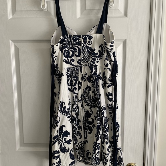 White and Navy tie can dress purchased at Macys - Picture 3 of 5